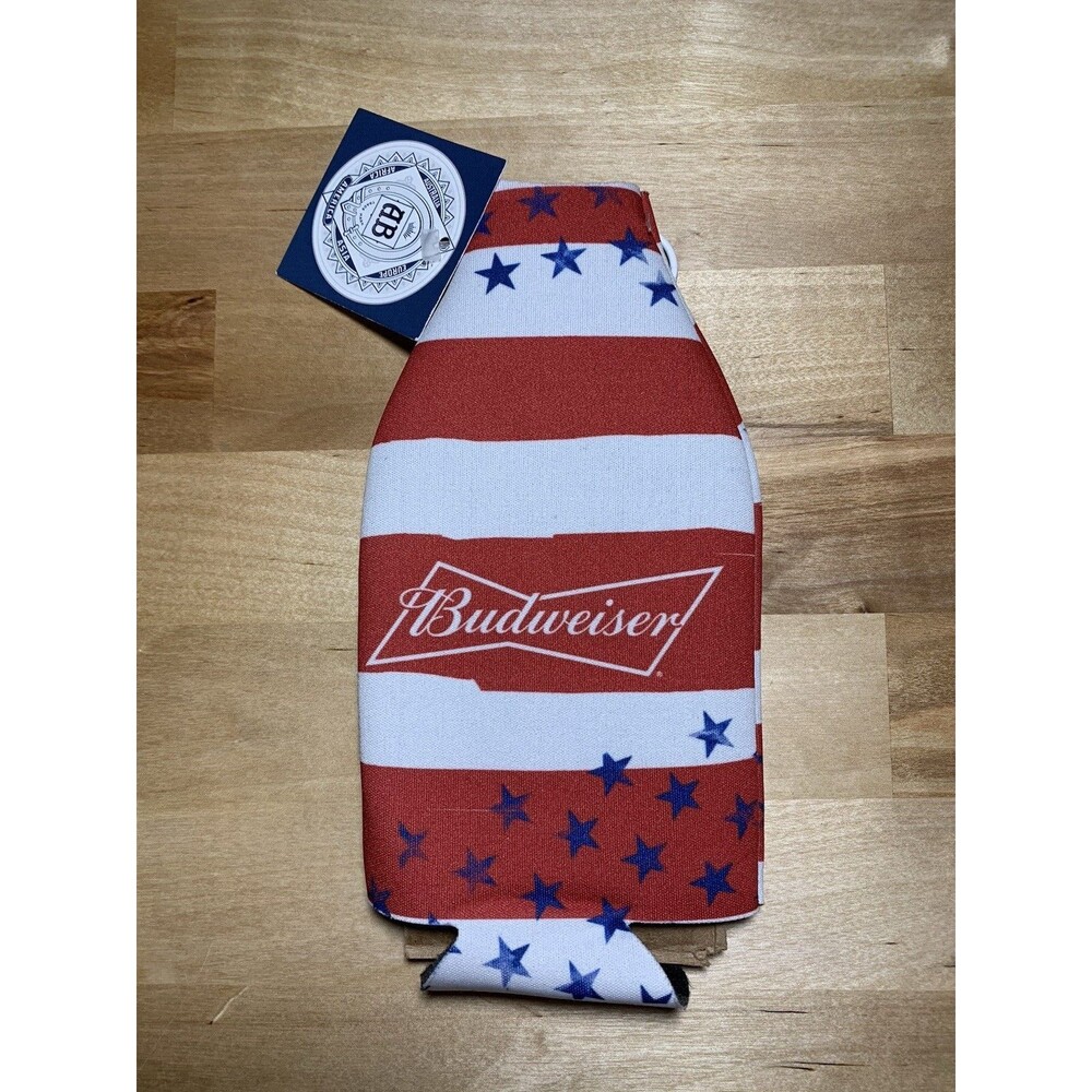 Budweiser Stars And Stripes Glass Bottle Koozie
